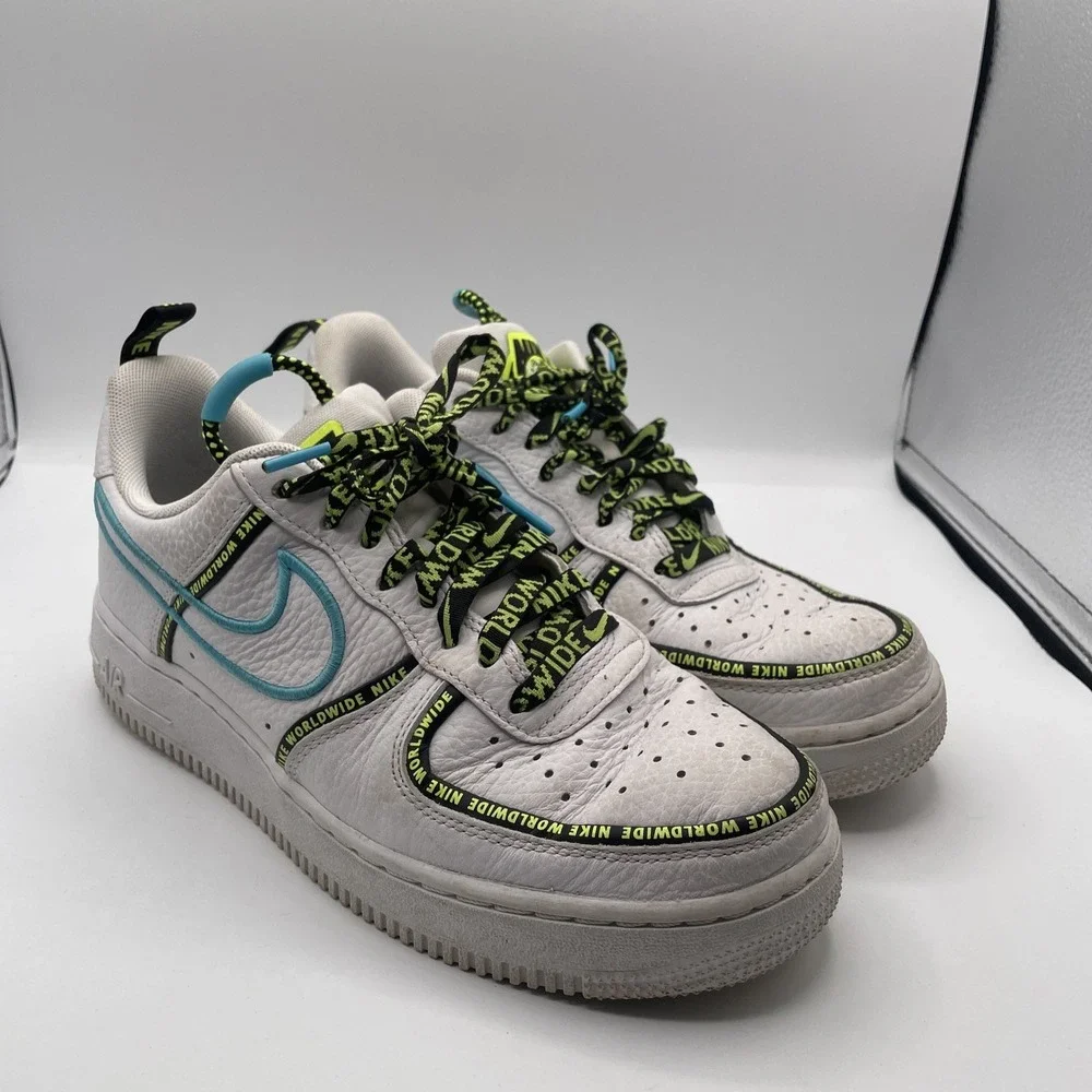 Nike Air Force 1 World Wide Pack White/Green/Blue Size‎ 8 CK7213-100